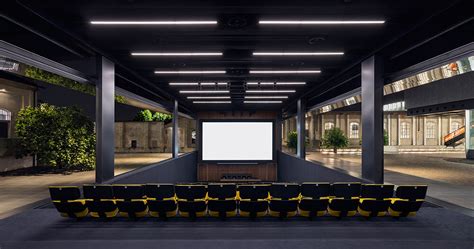 fondazione prada transforms outdoor cinema with film